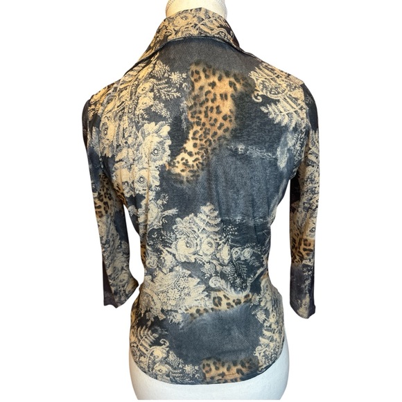 Made In France Leopard Print Women's Blouse - Picture 5 of 8